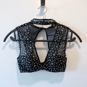 Victoria's Secret Women's Bra Cropped Top Silver Stars Size XS